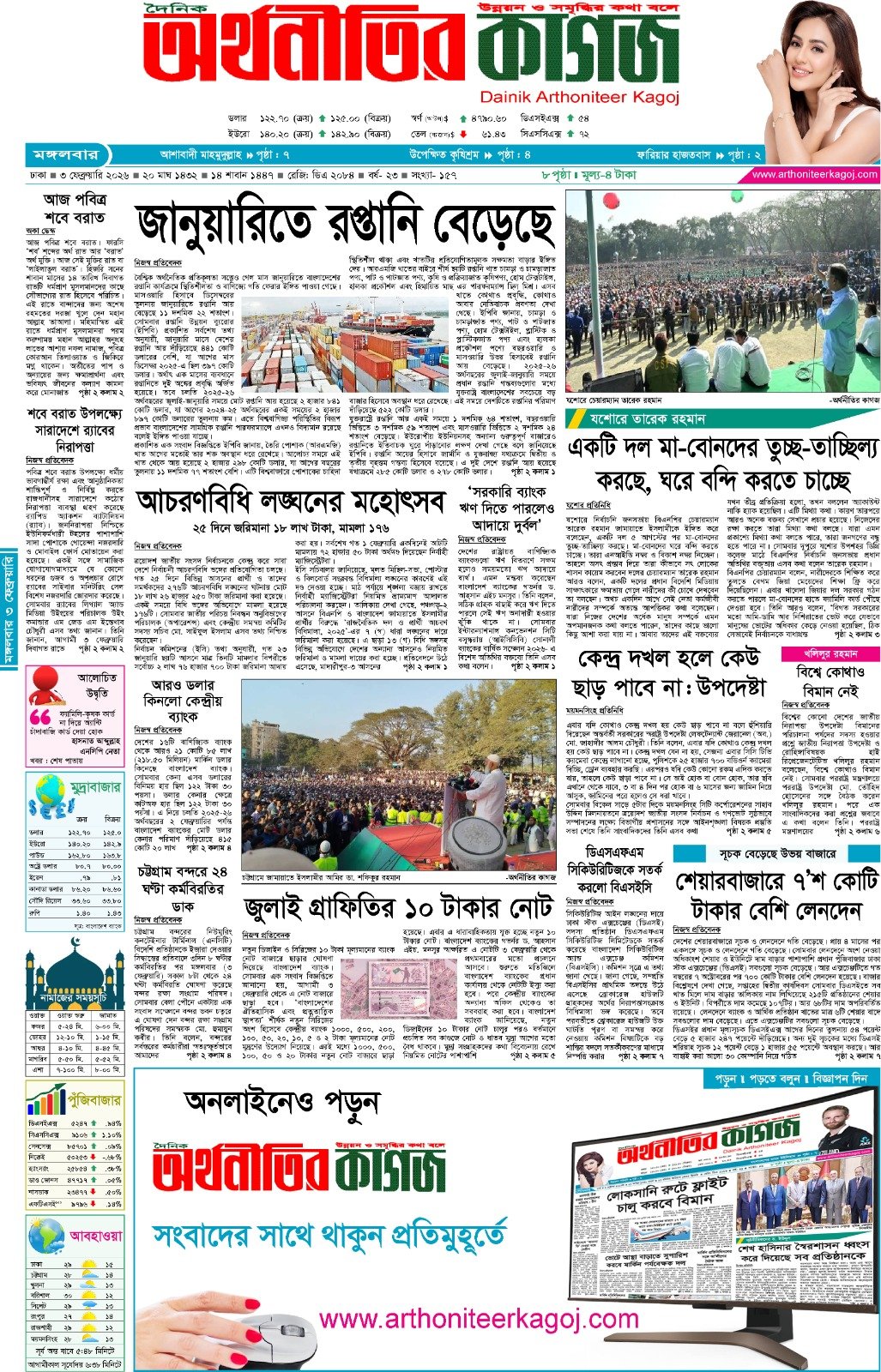 আজকের পত্রিকা